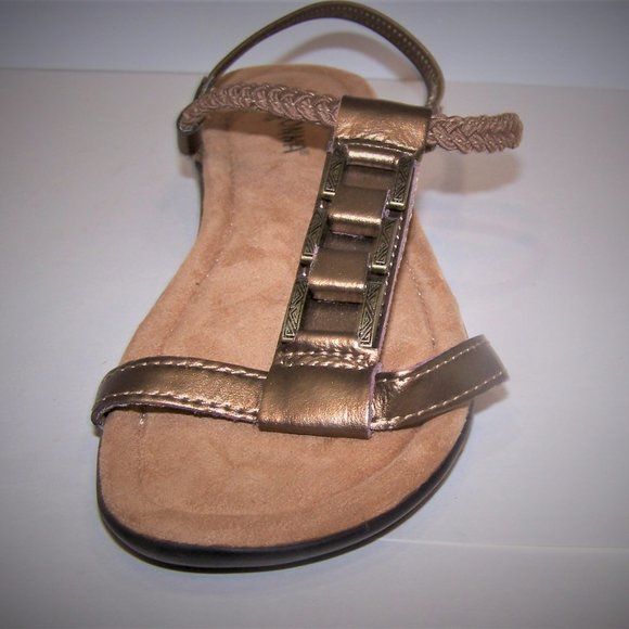 Minnitonka Bronze Leather Upper Sandals Size 6 - Picture 3 of 6